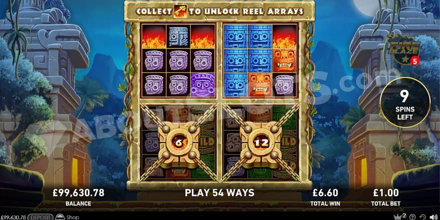 Two active and two locked reel arrays in the Free Spins.