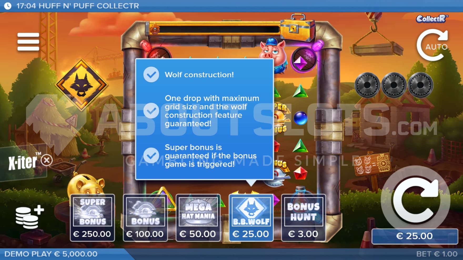 There are 5 types of Feature Buy options to choose from