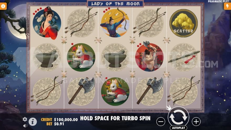 Base game with a full moon up on the left.