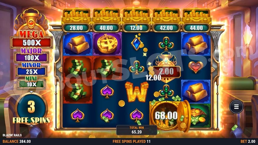 A collect win in the free spins.