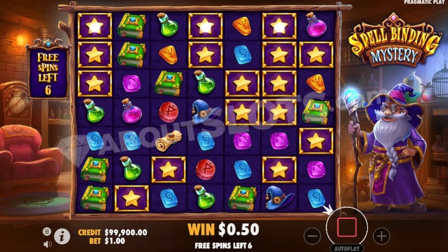 Bonus game with mystery symbols on the reels.