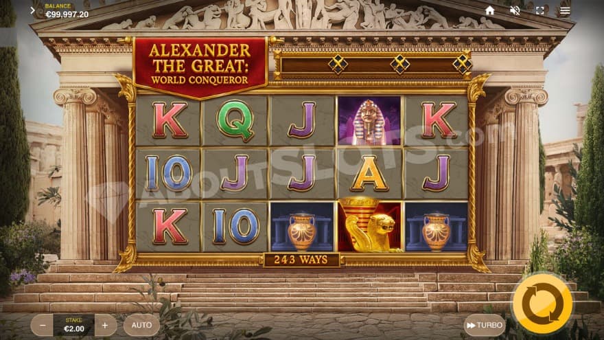 Base game with stately pillars in the background.