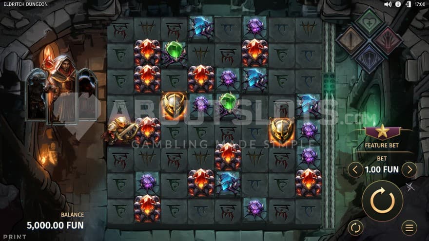 A casino slot in an old stone building.