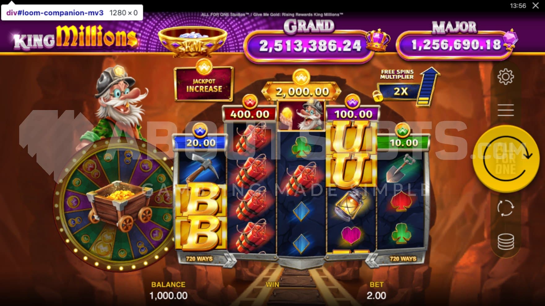 A casino slot in a gold mine.