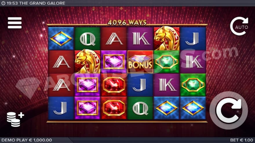 Base game with a scatter symbol on the fourth reel.