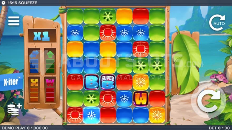 Base game with a harmonious and tropical place in the background.