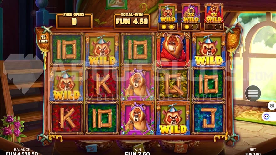 Wild Symbols on the first two reels in the Free Spins.